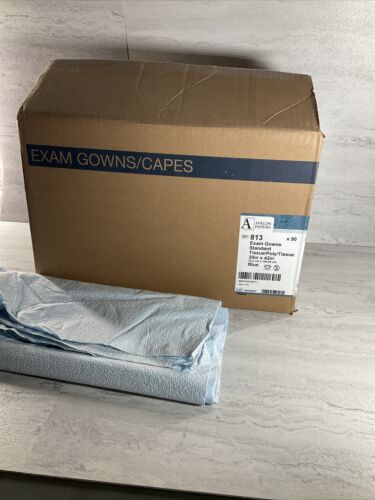 *50-Piece* Avalon Papers Blue Exam Gowns Tissue/Poly/Tissue 30" X 42" (6922791256247)